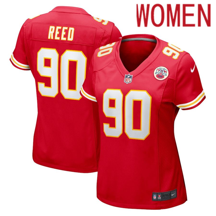 Women Kansas City Chiefs #90 Jarran Reed Nike Red Game NFL Jersey->women nfl jersey->Women Jersey